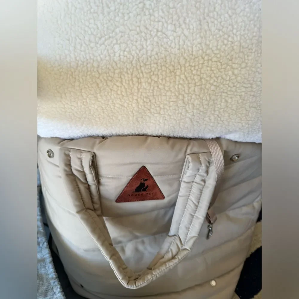 Anthropologie Cream Dog Carrier